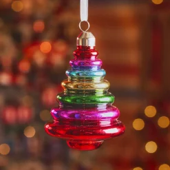 KAEMINGK Addobbi Natalizi-Albero di Natale in vetro da appendere (H10 cm) Natale allegro