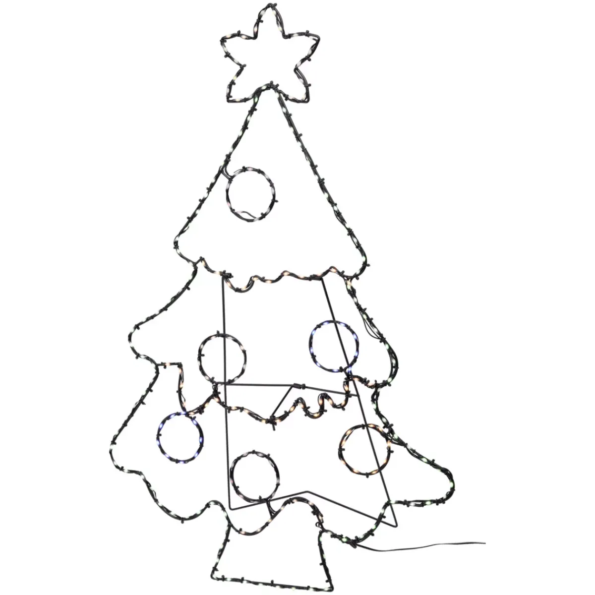 KOOPMAN Oggetti Decorativi E Illuminati-Albero di Natale luminoso 201 LED (H80 cm) Effetto flash al neon