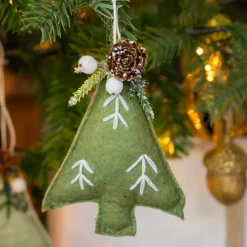 KAEMINGK Addobbi Natalizi-Albero in feltro da appendere (At 13 cm) Alpine