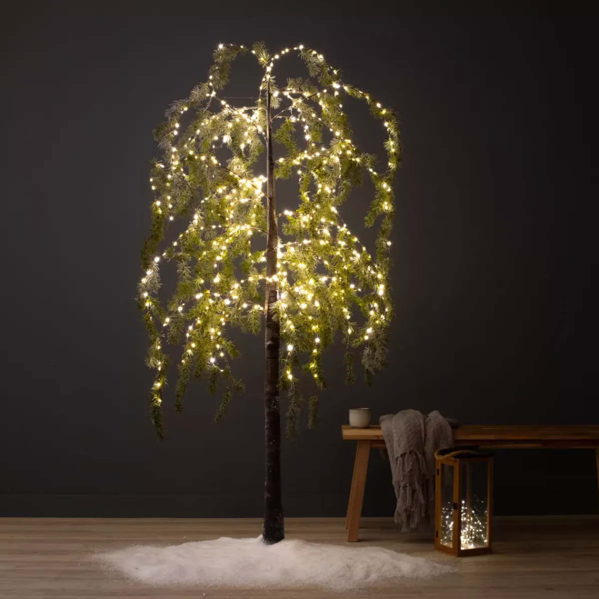 EMINZA Alberi Luminosi-Albero luminoso 600 LED (H180 cm) Betulla innevata