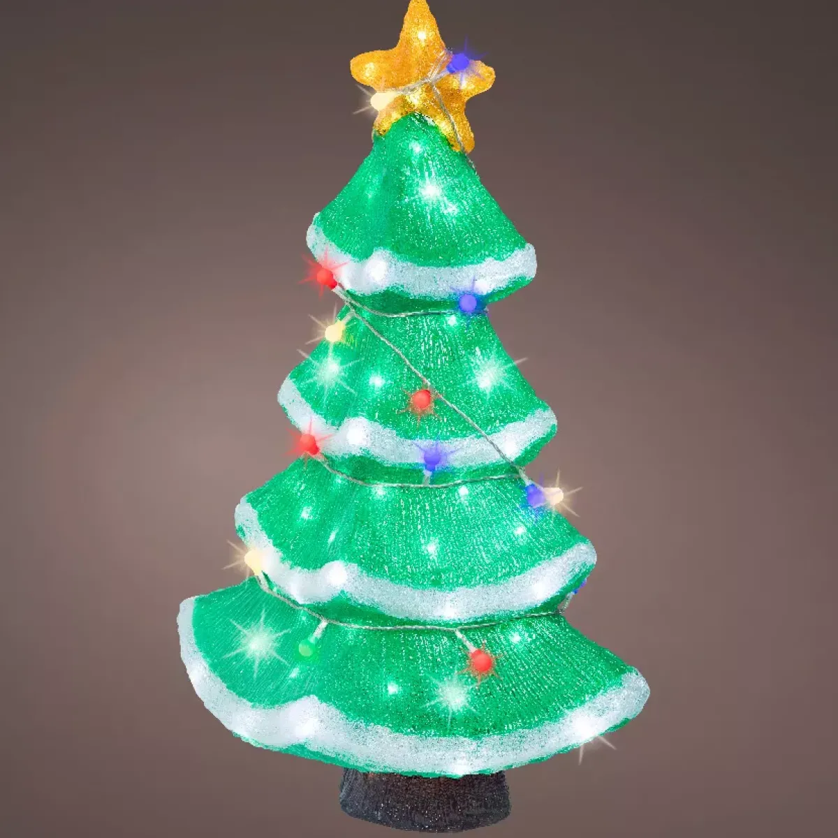 EMINZA Oggetti Decorativi E Illuminati-Albero luminoso 120 LED (H56 cm) Stella scintillante Bianco freddo
