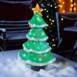 EMINZA Oggetti Decorativi E Illuminati-Albero luminoso 120 LED (H56 cm) Stella scintillante Bianco freddo
