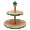 KOOPMAN Stoviglie Natalizie-Alzata per dolci (H26 cm) Le Alpi Verde