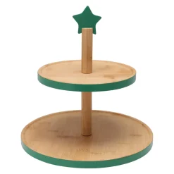 KOOPMAN Stoviglie Natalizie-Alzata per dolci (H26 cm) Le Alpi Verde