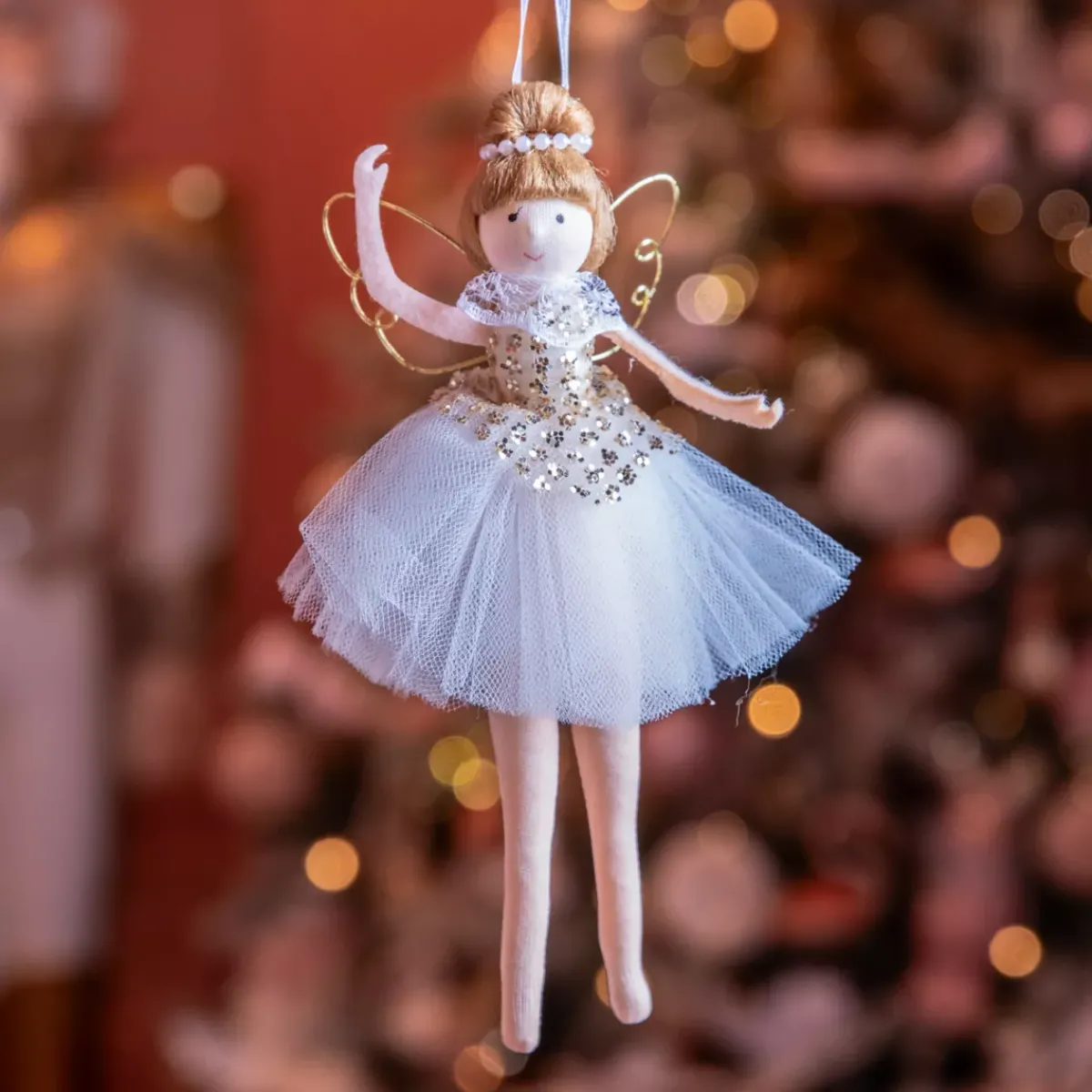KAEMINGK Addobbi Natalizi-Angelo di Natale da appendere (H20 cm) Ballerina Dorata