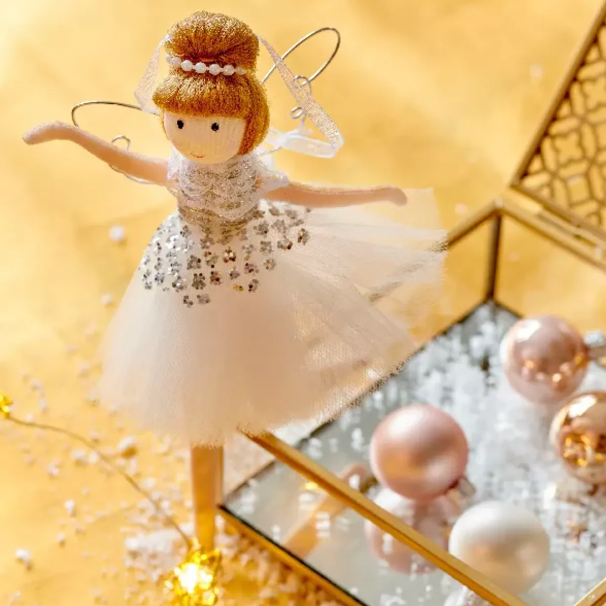 KAEMINGK Addobbi Natalizi-Angelo di Natale da appendere (H20 cm) Ballerina Dorata