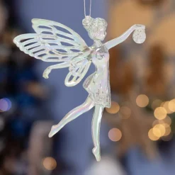 KAEMINGK Addobbi Natalizi-Angelo di Natale da appendere (H11 cm) Féerie iridescente