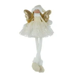 KAEMINGK Babbo Natale Animali E Personaggi-Angelo di Natale gambe morbide (H60 cm) Stella Crema e