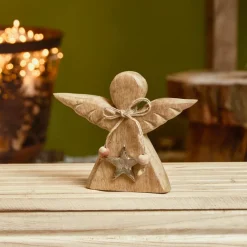 KAEMINGK Decorazioni E Oggetti Natalizi-Angelo di Natale in legno da tavolo (H14 cm) Sweety
