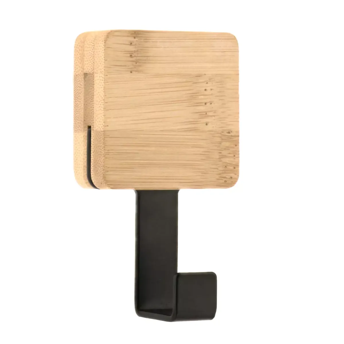 TENDANCE Contenitori Bagno-Appendiabiti adesivo quadrato Gancio singolo 3M Bambù