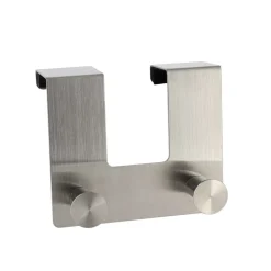 TENDANCE Contenitori Bagno-Appendiabiti per porta inox 2 ganci (H10 cm) Cromo