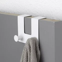TENDANCE Contenitori Bagno-Appendiabiti per porta metallo 2 ganci (H10 cm)