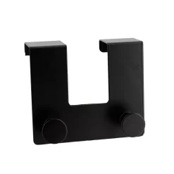 TENDANCE Contenitori Bagno-Appendiabiti per porta metallo 2 ganci (H10 cm)
