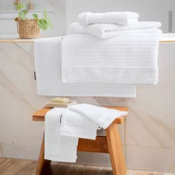 EMINZA Biancheria Bagno|Asciugamani Bagno-Asciugamano bagno cotone bio (30 x 50 cm) Méline chantilly
