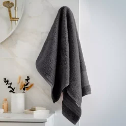 EMINZA Biancheria Bagno|Asciugamani Bagno-Asciugamano bagno cotone bio (50 x 90 cm) Méline Grigio tempesta