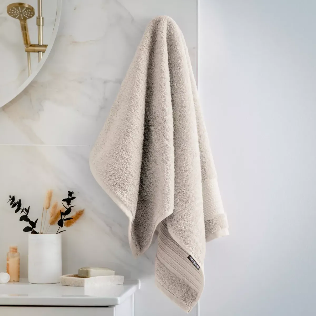 EMINZA Biancheria Bagno|Asciugamani Bagno-Asciugamano bagno cotone bio (50 x 90 cm) Méline pampa