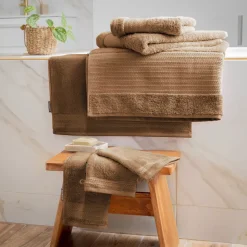 Asciugamano bagno cotone bio (90 x 150 cm) Méline Camel