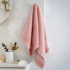 Asciugamano bagno cotone bio (50 x 90 cm) Méline Rosa pesca