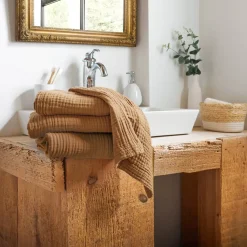 EMINZA Biancheria Bagno|Asciugamani Bagno-Asciugamano da bagno di garza di cotone (30 x 50 cm) Gaia