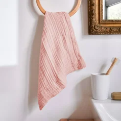 EMINZA Biancheria Bagno|Asciugamani Bagno-Asciugamano da bagno in garza di cotone (30 x 50 cm) Gaia