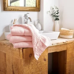 EMINZA Biancheria Bagno|Asciugamani Bagno-Asciugamano da bagno in garza di cotone (50 x 90 cm) Gaia