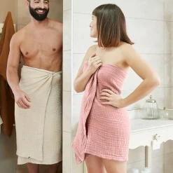 EMINZA Biancheria Bagno|Asciugamani Bagno-Asciugamano da bagno in garza di cotone (50 x 90 cm) Gaia