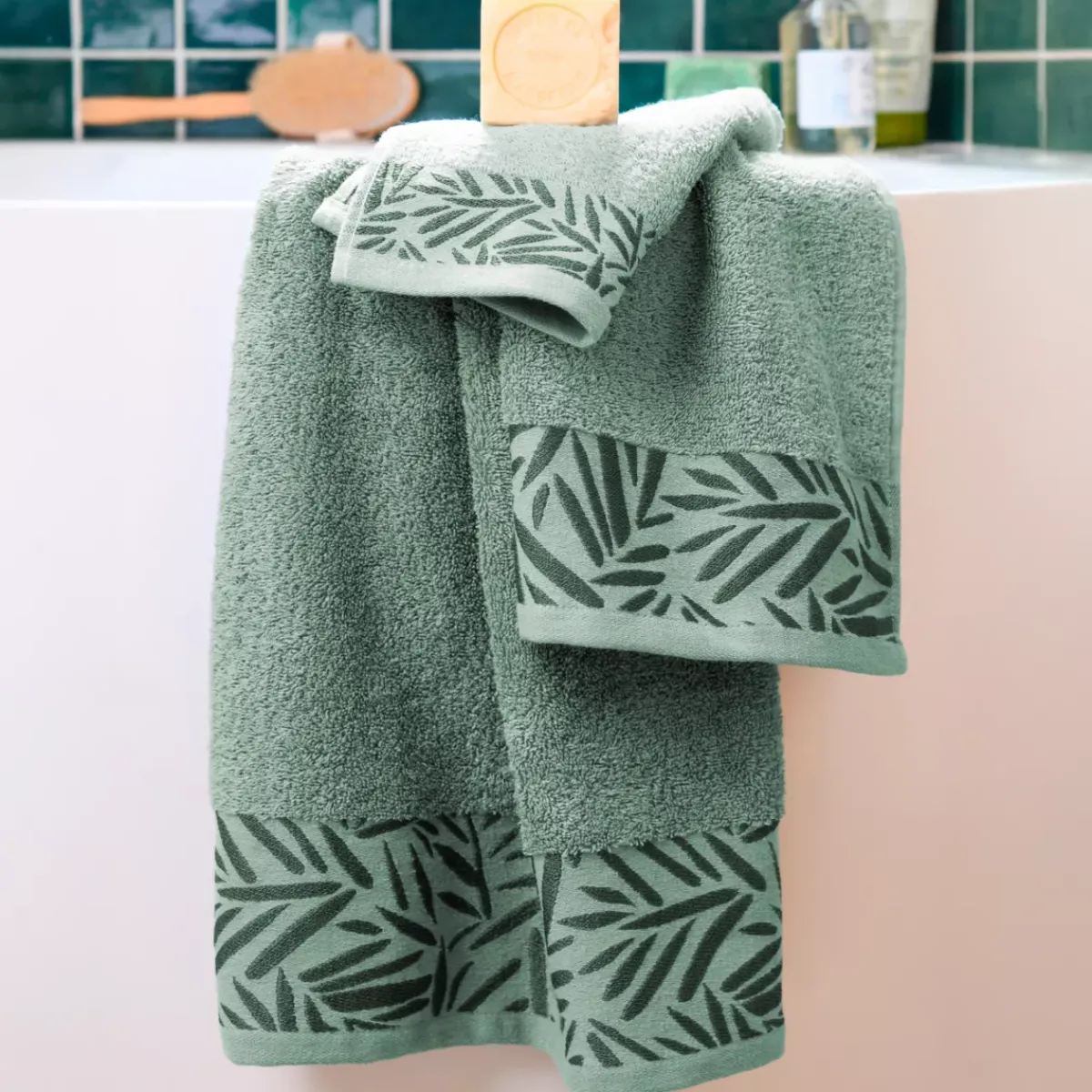 STOF Biancheria Bagno|Asciugamani Bagno-Asciugamano in cotone (70 x 140 cm) Sora mandorla