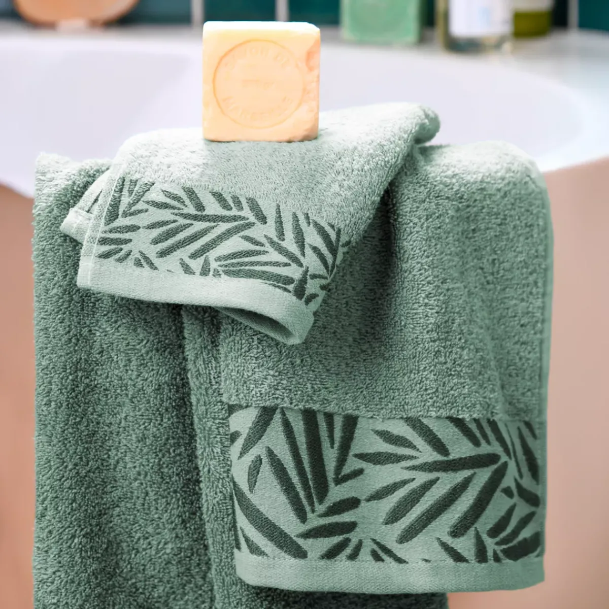 STOF Biancheria Bagno|Asciugamani Bagno-Asciugamano in cotone (70 x 140 cm) Sora mandorla
