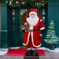 KOOPMAN Babbo Natale Animali E Personaggi|Personaggi E Oggetti Grande Dimensione-Automate Gigante musicale e luminoso (H200 cm) Babbo Natale e orsetto