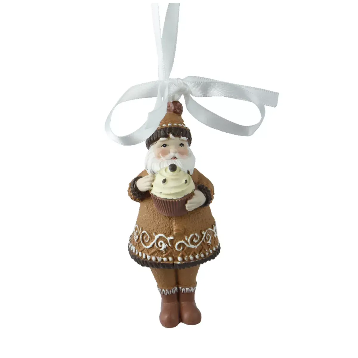 KAEMINGK Addobbi Natalizi-Babbo Natale da appendere (H9 cm) Nikolas in Pan di Zenzero