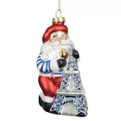 KAEMINGK Addobbi Natalizi-Babbo Natale da appendere in vetro (H14 cm) Parigino