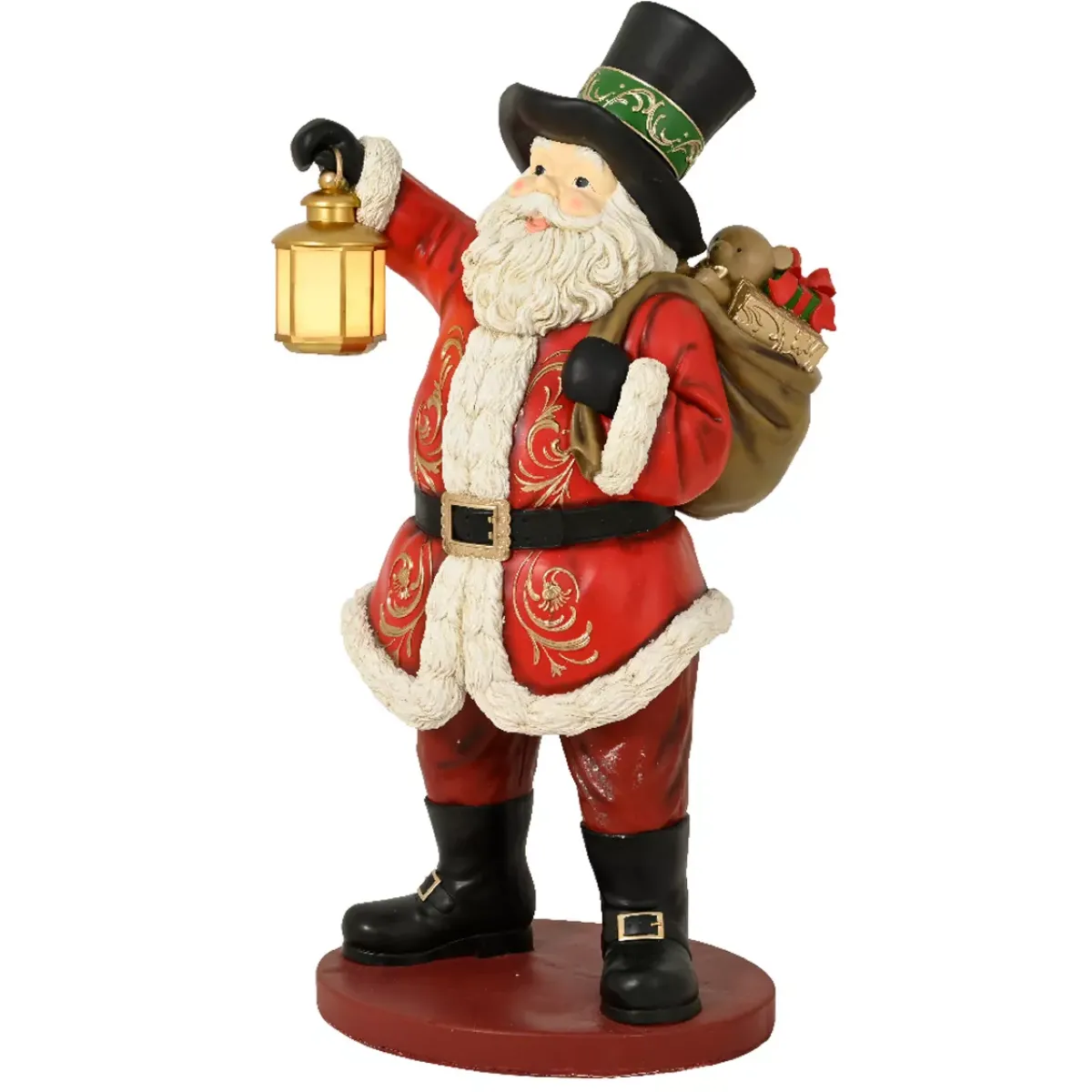 KAEMINGK Oggetti Decorativi E Illuminati|Personaggi E Oggetti Grande Dimensione-Babbo Natale Gigante a pile (H166 cm) Klaus e la sua lanterna illuminata