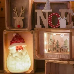 KAEMINGK Oggetti Decorativi E Illuminati|Babbo Natale Animali E Personaggi-Babbo Natale luminoso a pile Ennry 4 LED