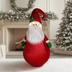 KOOPMAN Oggetti Decorativi E Illuminati|Personaggi E Oggetti Grande Dimensione-Babbo Natale luminoso a pile (H120 cm) Pieghevole glitterato