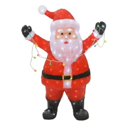 EMINZA Oggetti Decorativi E Illuminati-Babbo Natale luminoso con ghirlanda 180 LED