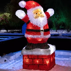 Feeric Lights & Christmas Oggetti Decorativi E Illuminati|Babbo Natale Animali E Personaggi-Babbo Natale luminoso Gastone 40 LED
