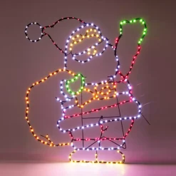 KOOPMAN Oggetti Decorativi E Illuminati-Babbo Natale luminoso 321 LED (H70 cm) Effetto neon lampeggiante