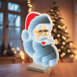 KAEMINGK Decorazioni E Oggetti Natalizi-Babbo Natale luminoso 192 LED (H30 cm) Infinity Bianco freddo/