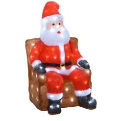 EMINZA Oggetti Decorativi E Illuminati-Babbo Natale luminoso seduto 100 LED