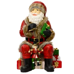 EMINZA Babbo Natale Animali E Personaggi-Babbo Natale tradizionale (H80 cm) Schiaccianoci Marionetta