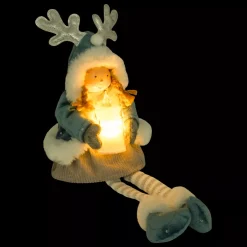 JJA Oggetti Decorativi E Illuminati|Babbo Natale Animali E Personaggi-Bambola luminosa seduta (H41 cm) Alice e candela