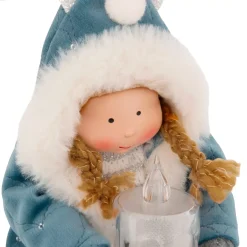 JJA Oggetti Decorativi E Illuminati|Babbo Natale Animali E Personaggi-Bambola luminosa seduta (H41 cm) Alice e candela