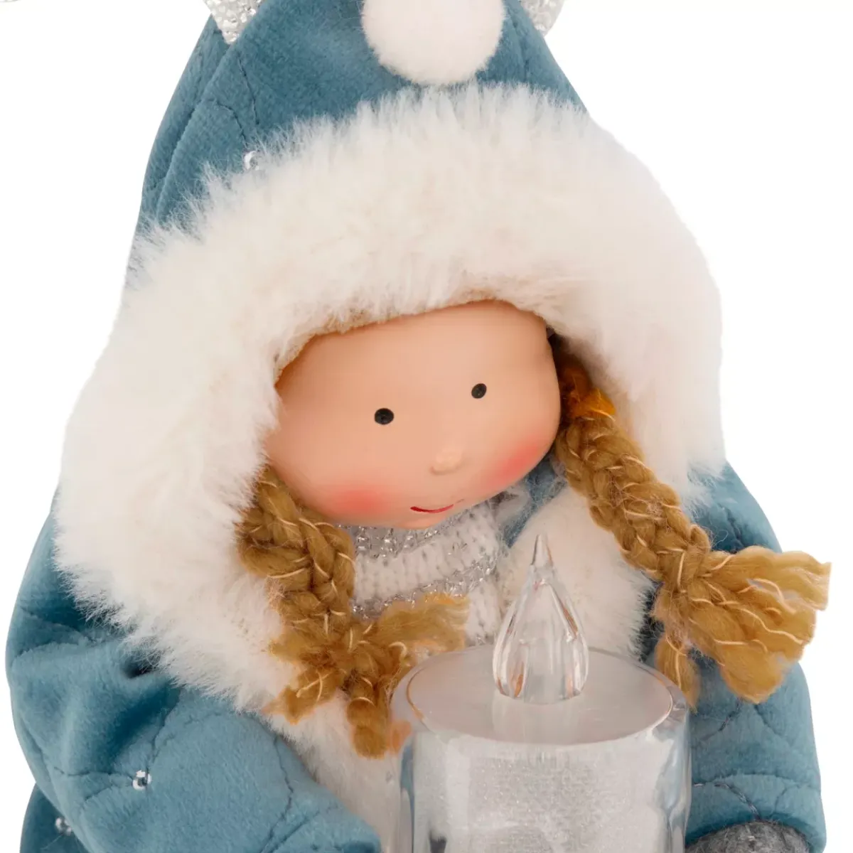 JJA Oggetti Decorativi E Illuminati|Babbo Natale Animali E Personaggi-Bambola luminosa seduta (H41 cm) Alice e candela