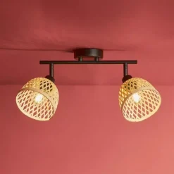 OSTARIA Lampade Da Parete-Barra di faretti 2 paralumi Hanoi Beige