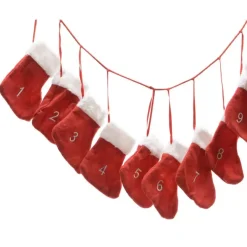 KAEMINGK Decorazioni E Oggetti Natalizi-Calendario dell'Avvento calzette rosso