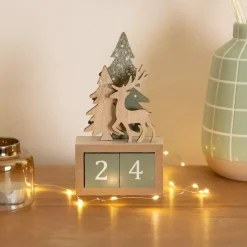 KAEMINGK Decorazioni E Oggetti Natalizi-Calendario dell'Avvento in cubi di legno (H18 cm) Cervo