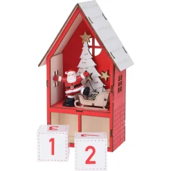 KOOPMAN Decorazioni E Oggetti Natalizi-Calendario dell'Avvento luminoso Casatta Rosso