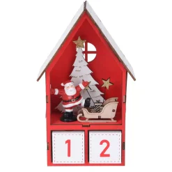 KOOPMAN Decorazioni E Oggetti Natalizi-Calendario dell'Avvento luminoso Casatta Rosso