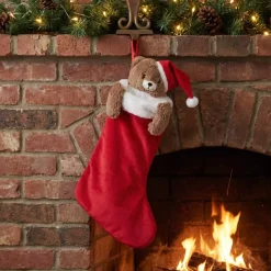 STOF Calza E Berretto E Vestito Di Natale-Calza di Natale (H50 cm) Orsetto Lucien