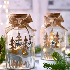 BLACHERE Decorazioni E Oggetti Natalizi-Campana luminosa a pile con 10 LED (H17 cm) Magia di Natale